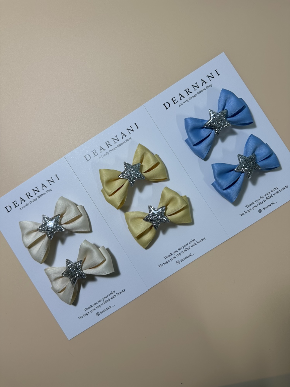 [디얼나니] Stella Ribbon Pin (2개세트) - 상세 이미지 4
