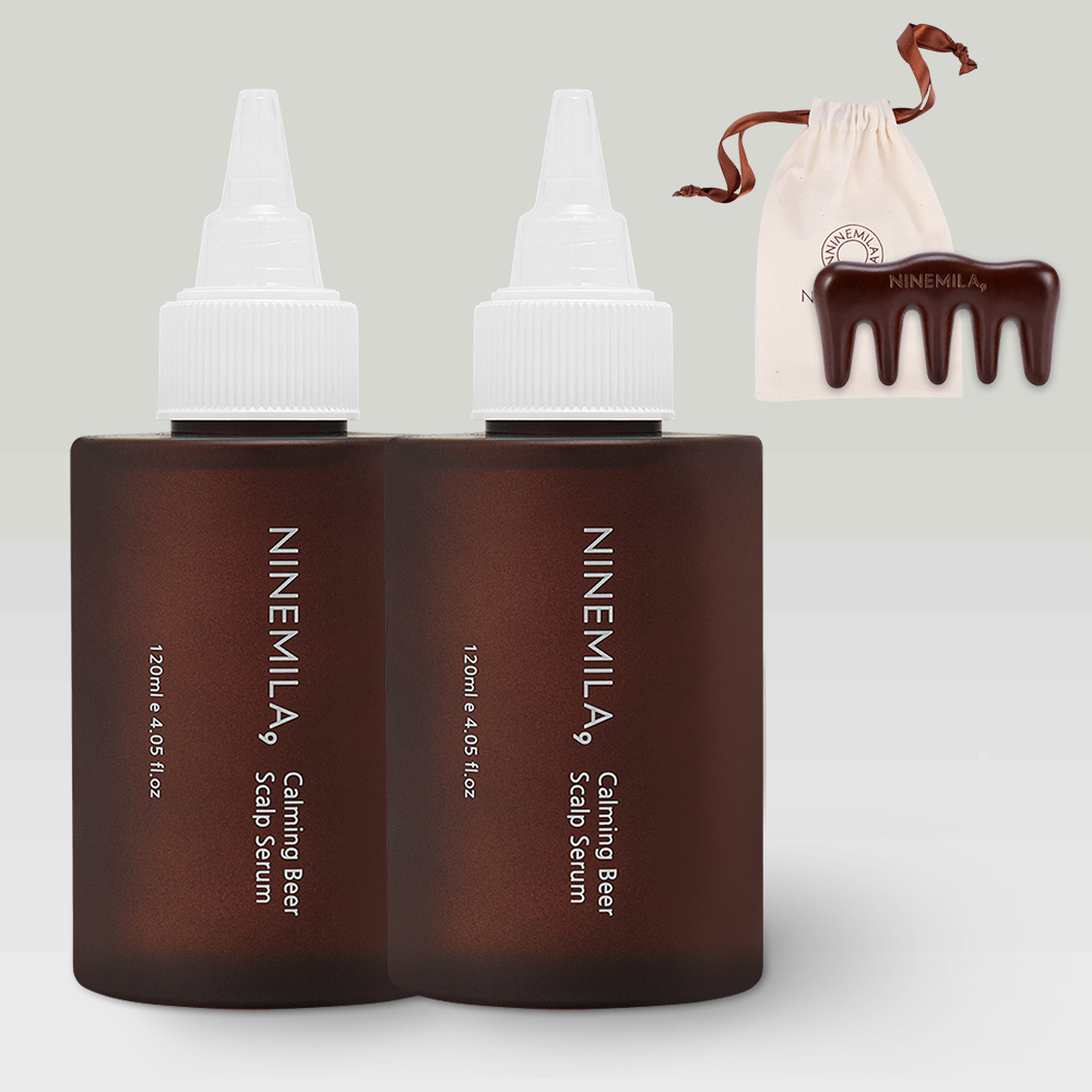 [사은품 증정 괄사] 나인밀라 카밍비어 (맥주효모) 두피 영양제 세럼 앰플 팩 버베나향, 120ml, 2개