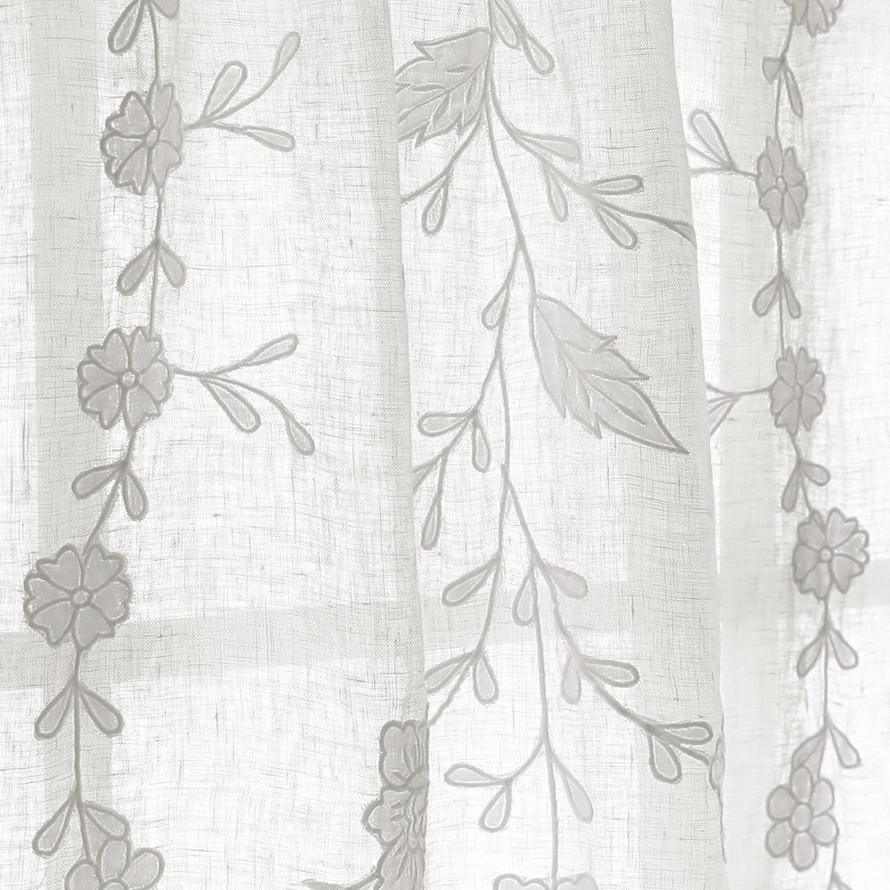 지앙 프렌치 린넨 자수 문 가리개 레이스 창 커튼 방문 창문 현관 주방 베란다 롱 바란스