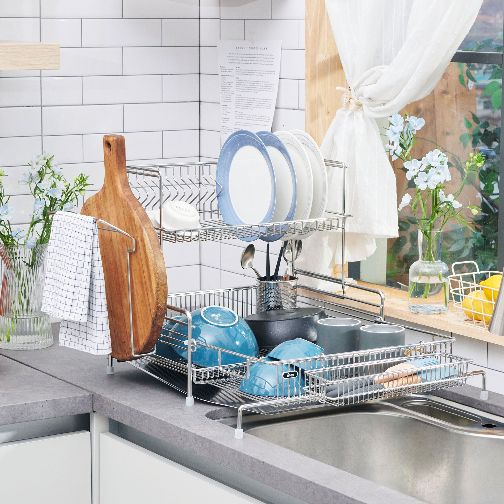 아이넥스 클린엣지 5.0 올스텐 2단 식기건조대 주방 싱크대 설거지 접시 정리대