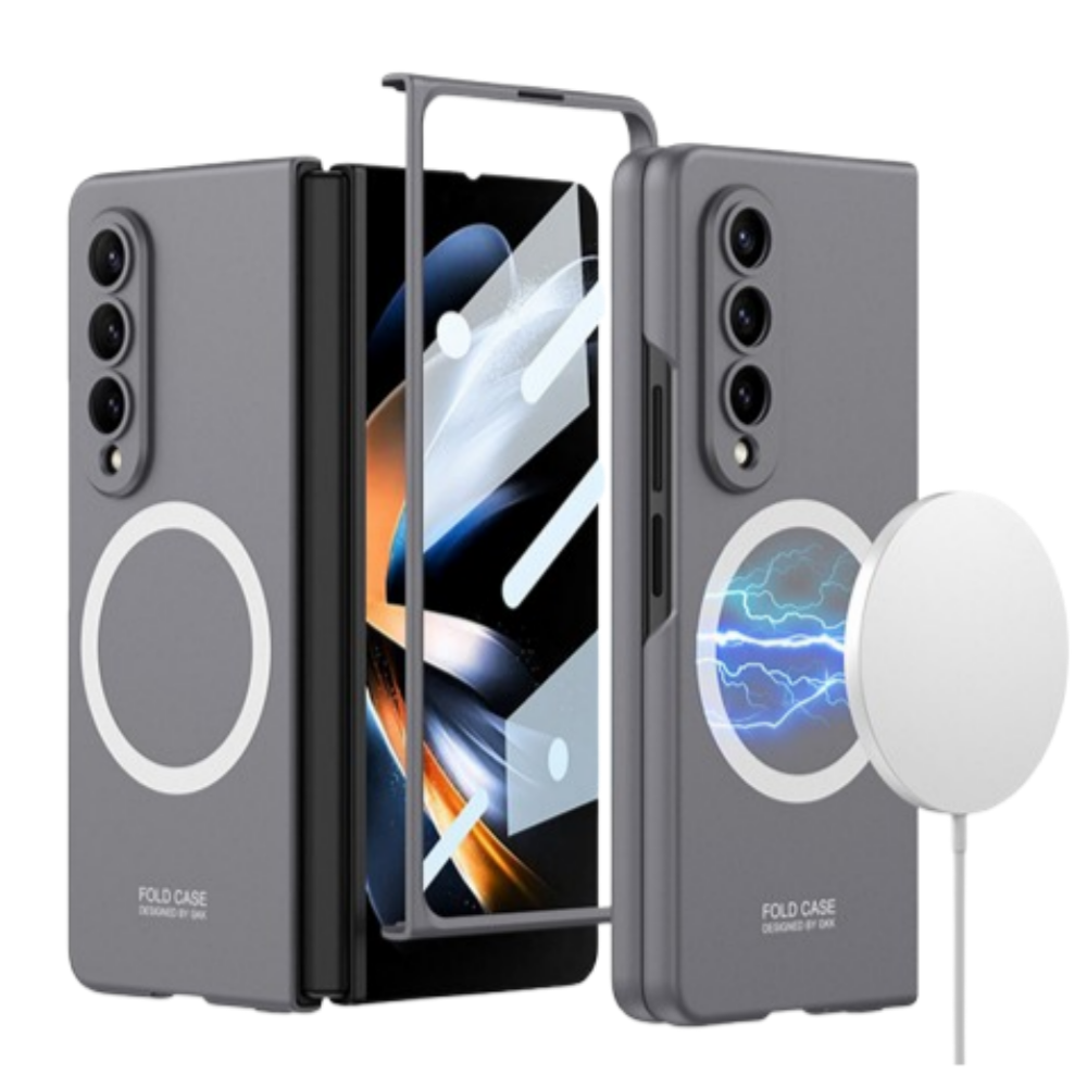 지폴드 맥세이프 케이스 액정 강화유리 삼성 폴더 슬림 그레이, 갤럭시Z 폴드4 - 상품 이미지
