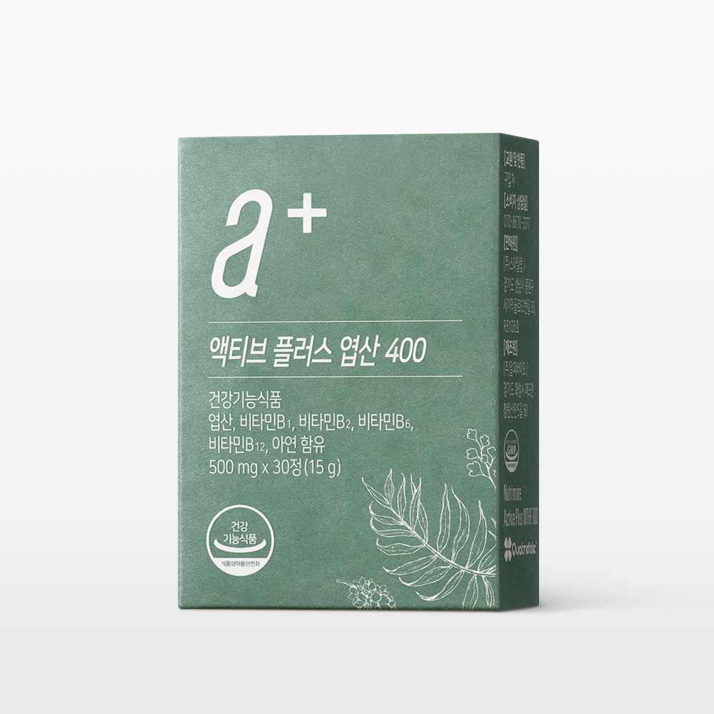 뉴트리모어 활성엽산 액티브 플러스 엽산 400 임신준비 임산부 영양제 30정, 1개