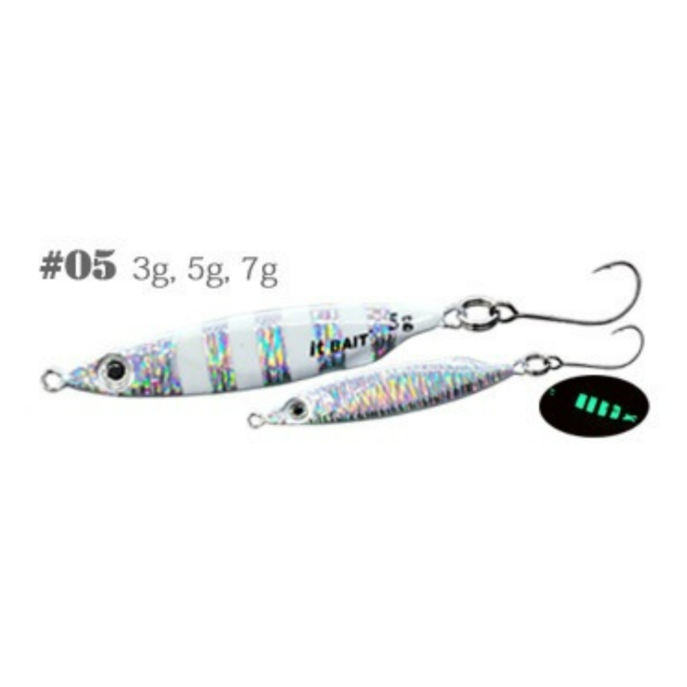 잇베이트 리틀핀 마이크로 메탈지그 볼락메탈 05 실버 지브라, 3g - 상세 이미지 3