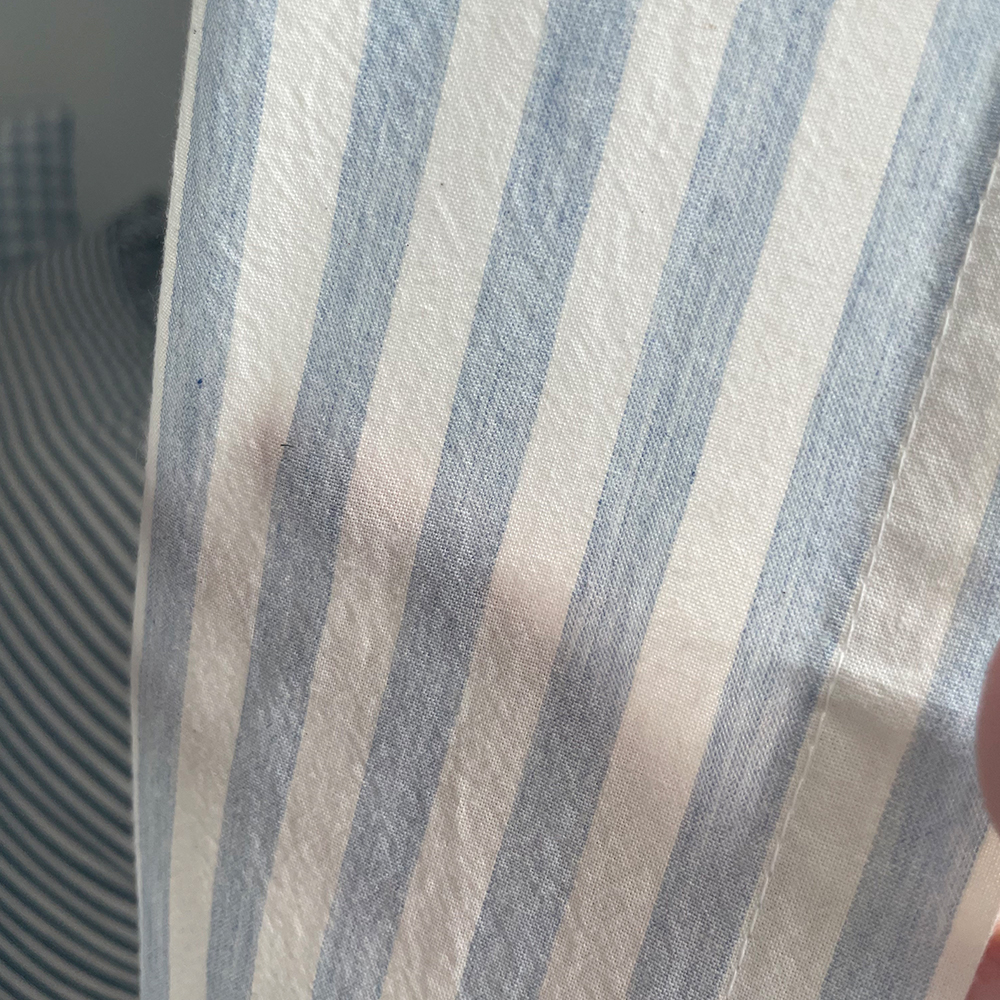 바이아미 멜란 스트라이프 블루 아이방 맞춤제작 거실커튼