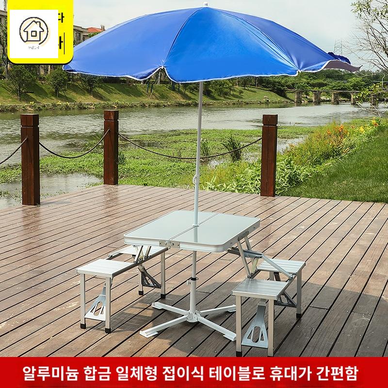 경량 테이블 일체 의자세트 접이식 캠핑용 파라솔 - 상세 이미지 3