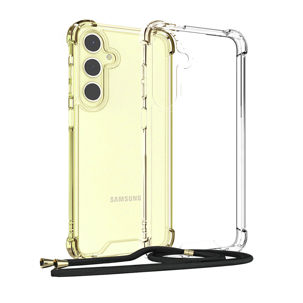 에어 범퍼 스트랩 목걸이 케이스 투명, 갤럭시A15