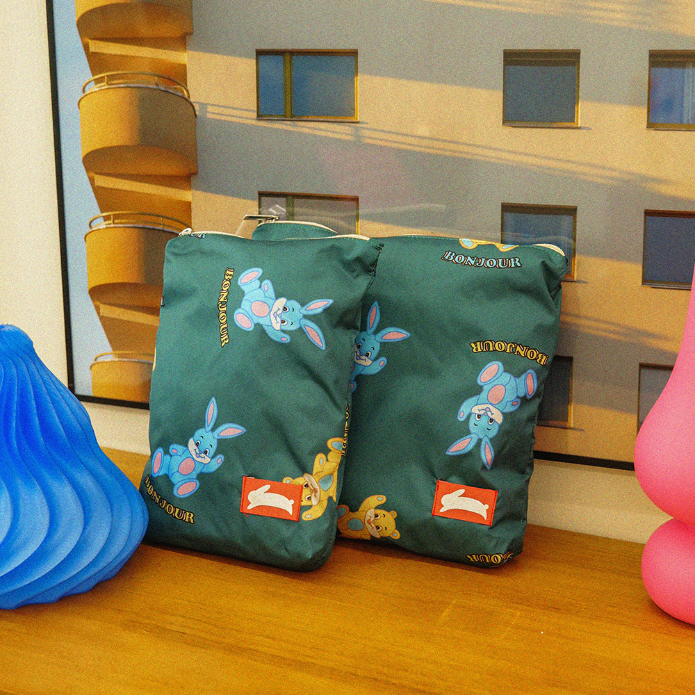 오우아스튜디오 어린이집 방수 파우치 준비물 가방 더비핑크 2종 세트