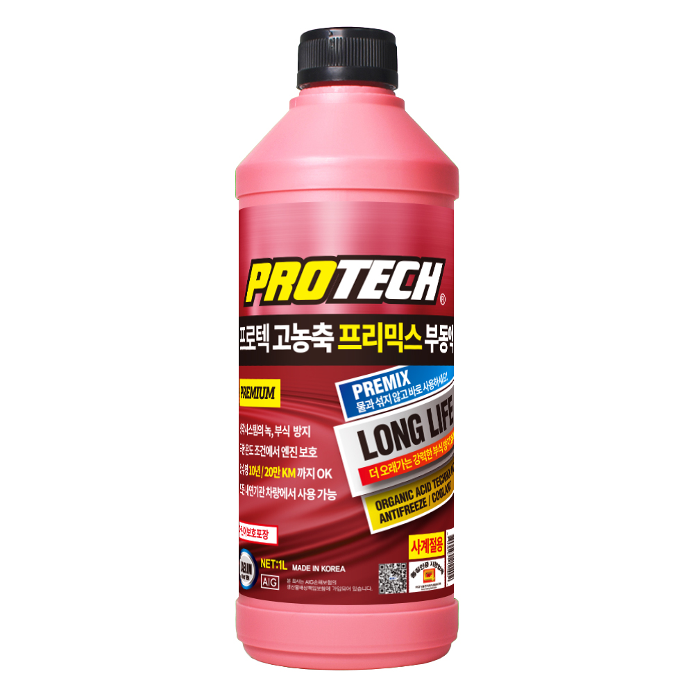 프로텍 고농축 프리믹스 냉각수 부동액 적색 사계절 모든 내연기관 차량용 1L, 1개 이미지 3