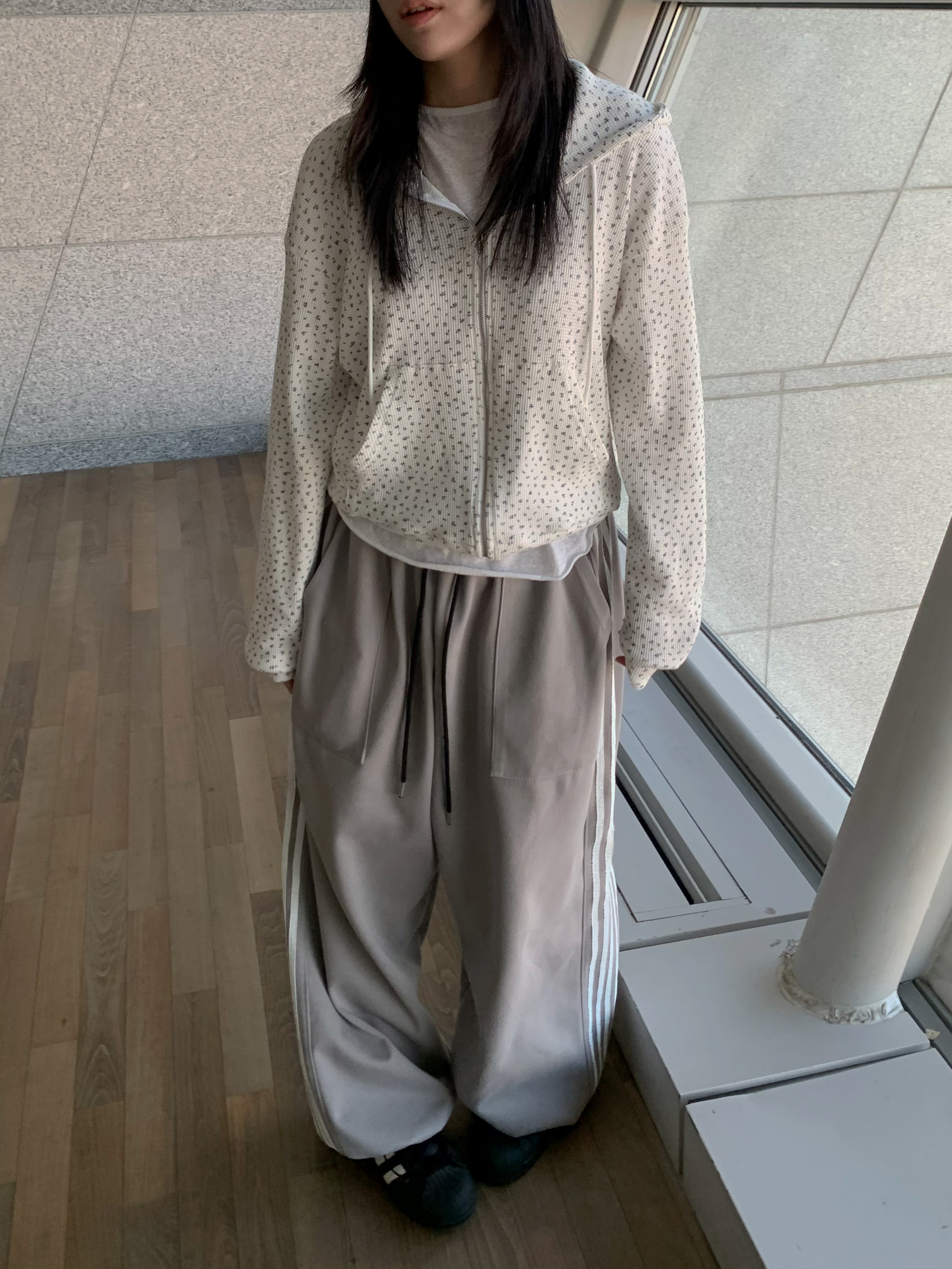 [주문폭주]루즈핏 와플 플라워 후드집업 상세 이미지 15
