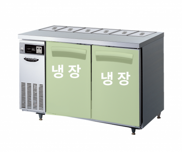 김밥냉장고 라셀르 테이블 1200 작업대 6구 업소용반찬 바트 토핑 영업용 밧드 1500 셀프바 - 상세 이미지 5