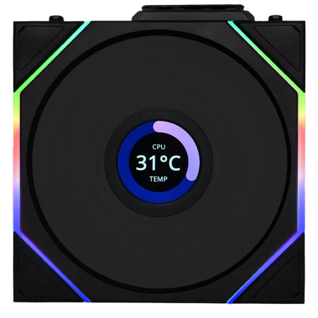 리안리 UNI FAN TL Wireless LCD 120 시스템 케이스 쿨러 (블랙)