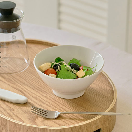 에라토 구름 국산 화이트 도자기 대접 국그릇 14cm