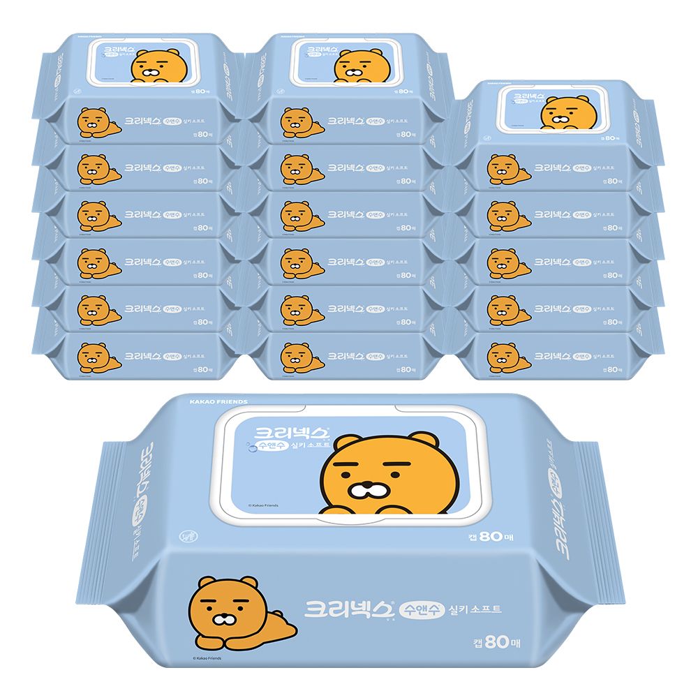 크리넥스 수앤수 캡 카카오 80매X18팩 물티슈