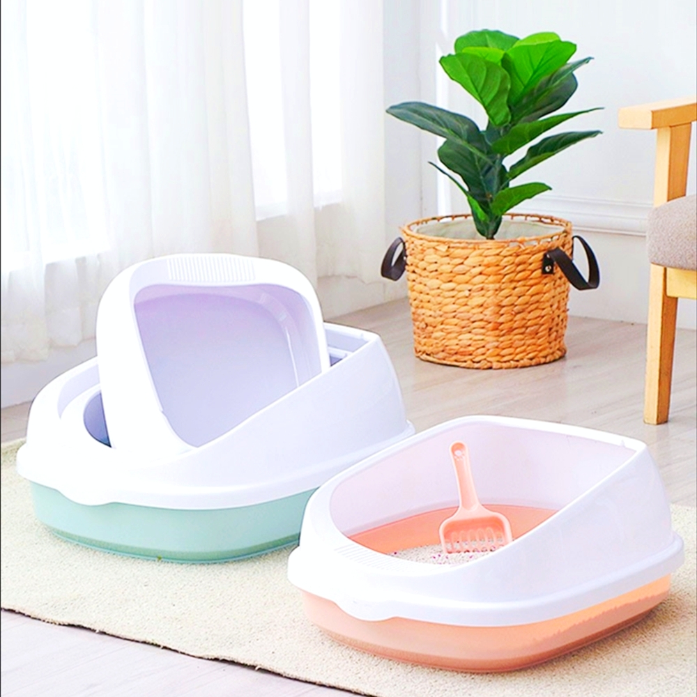 미래와 항균 대형 고양이 화장실 배변통 변기 스쿱 일체형