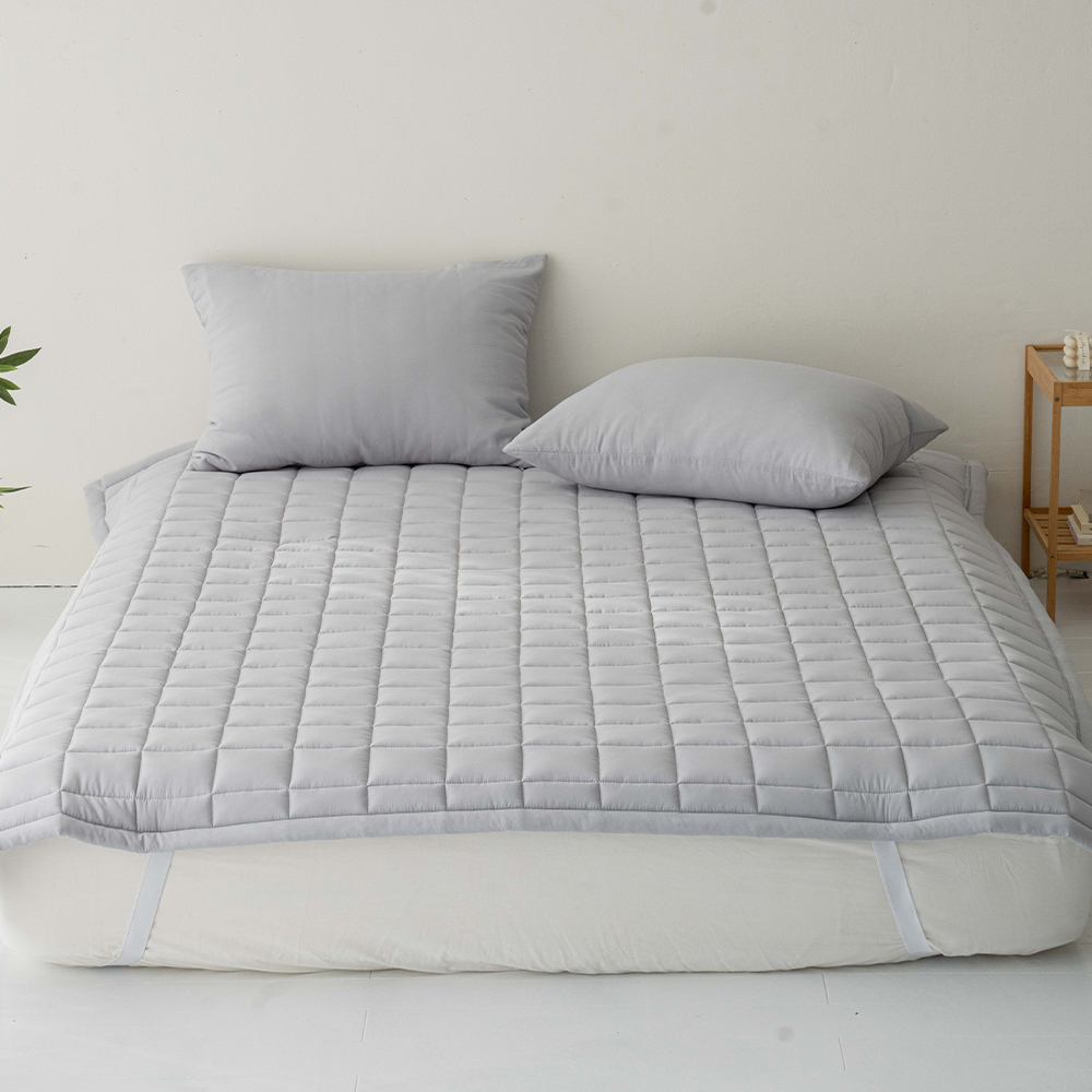 송화침장 알러지케어 먼지없는 논슬립 고정밴드 무지 침대패드