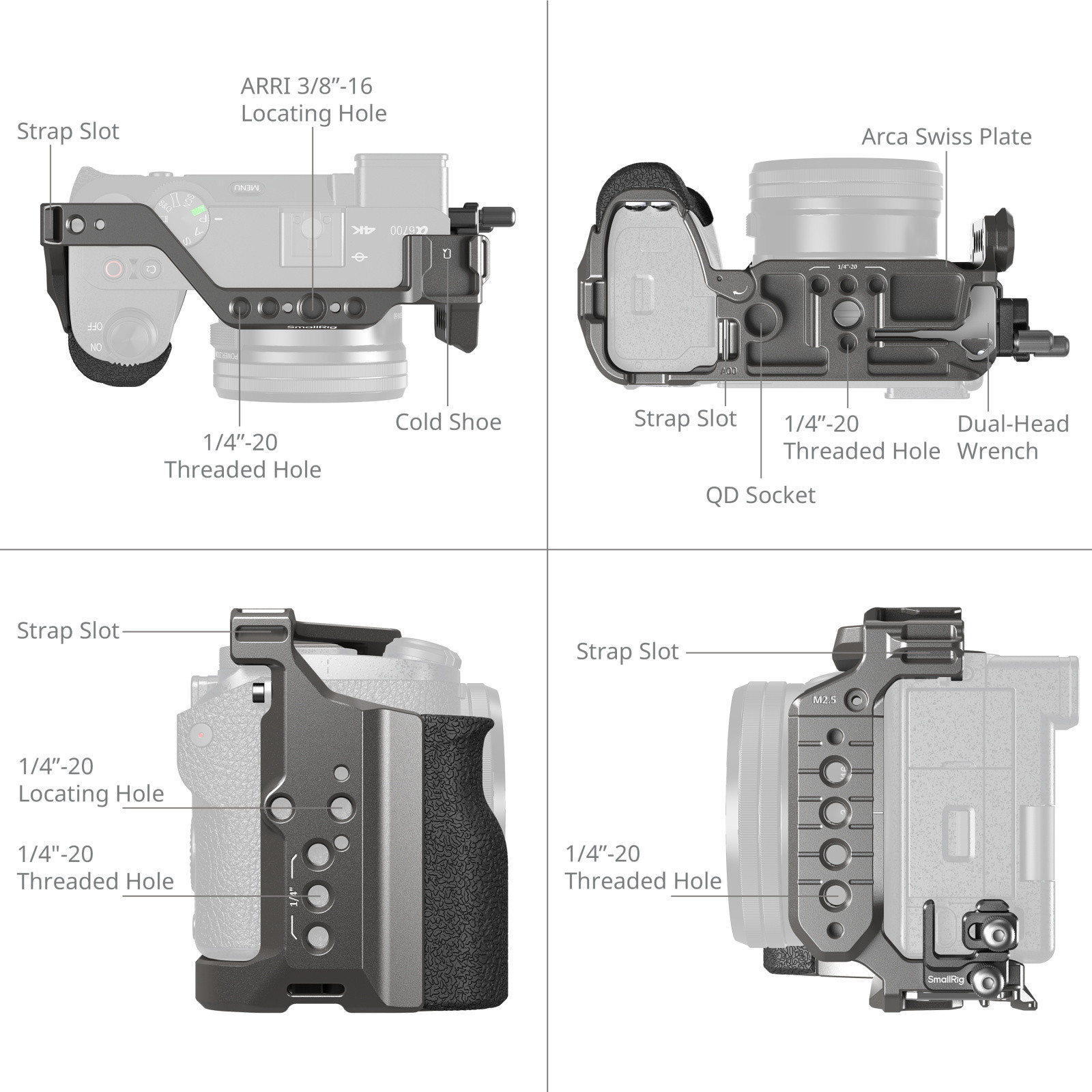 스몰리그 소니 Alpha 6700 HawkLock 퀼리리즈 케이지 키트 Cage Kit 5060 - 상세 이미지 4