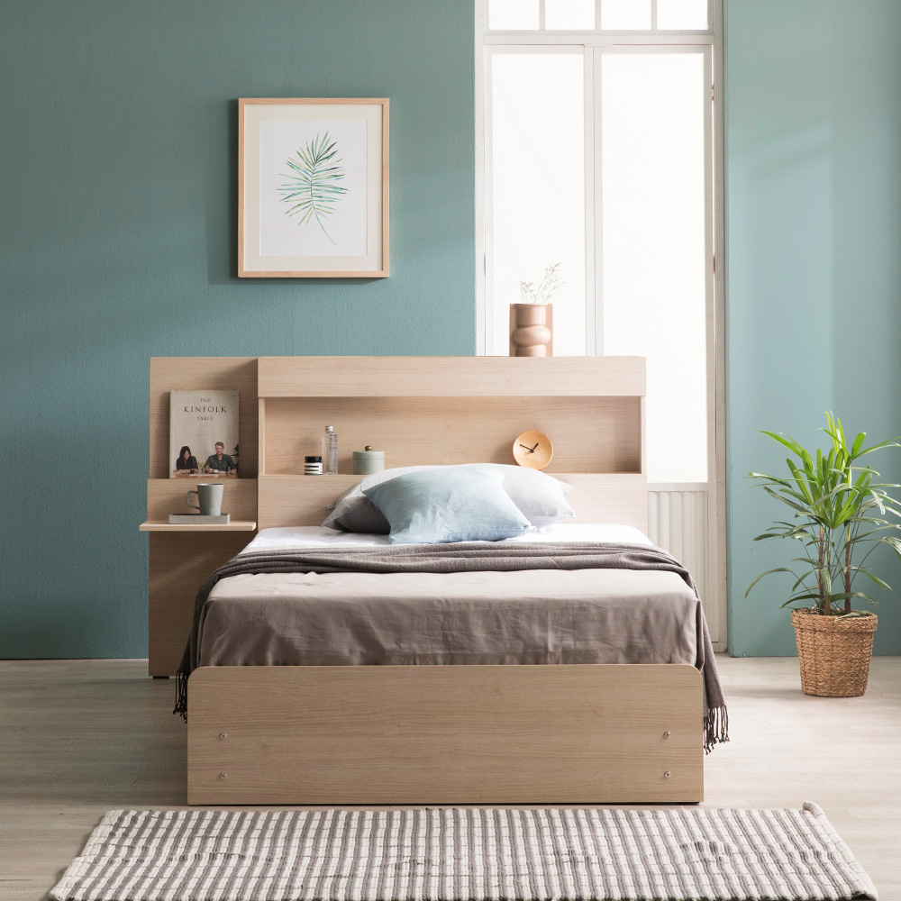 이노센트 스마트 LED 수납침대 SS 슈퍼싱글 7존독립스프링, 네추럴