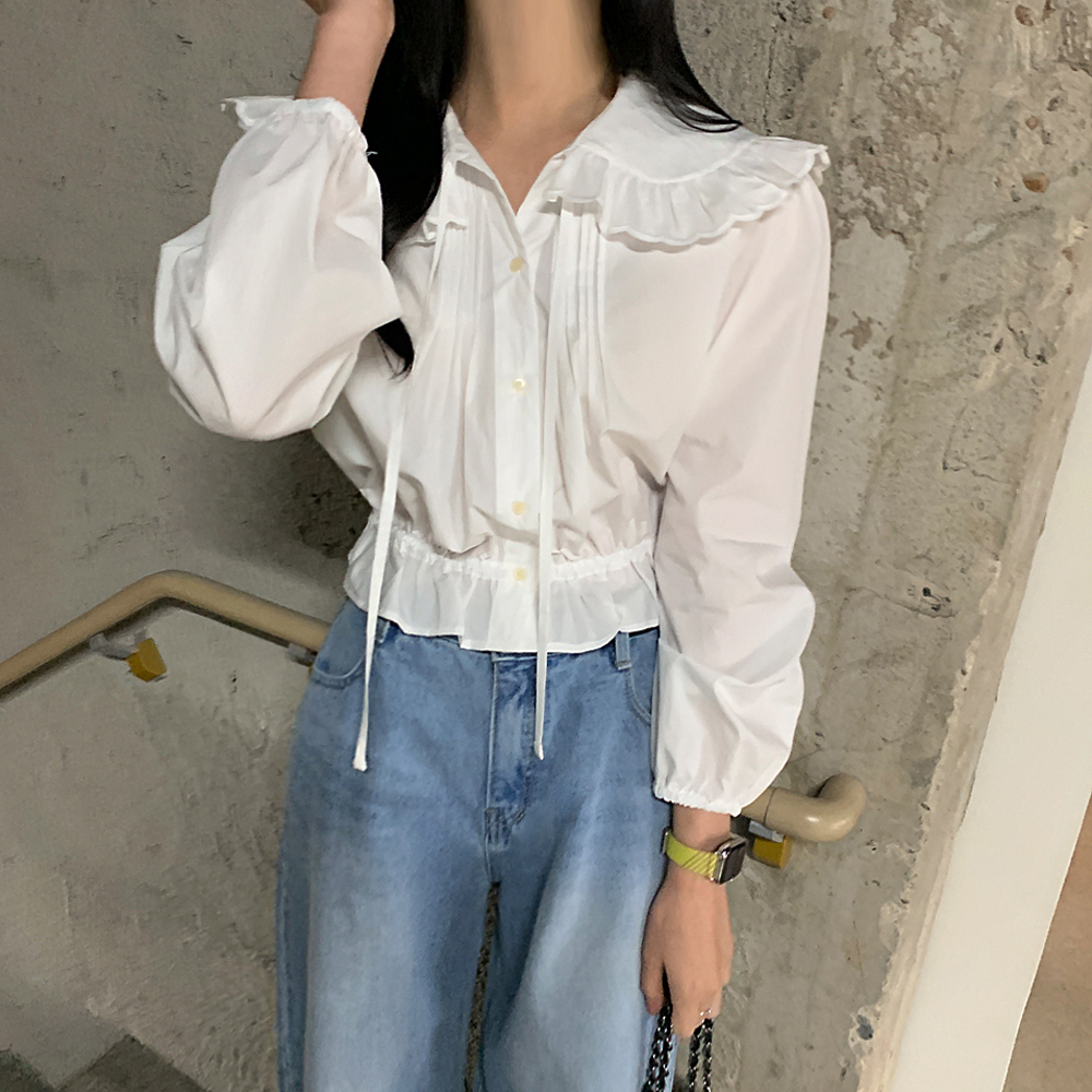 르왈 프릴카라 핀턱 블라우스 - 상세 이미지 5