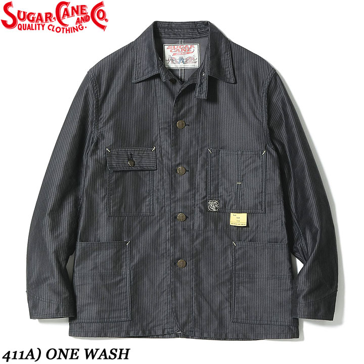 슈가케인 SUGARCANE 9.5oz 프린트 몰스킨 워크 코트 재킷 SC15645 - 상품 이미지