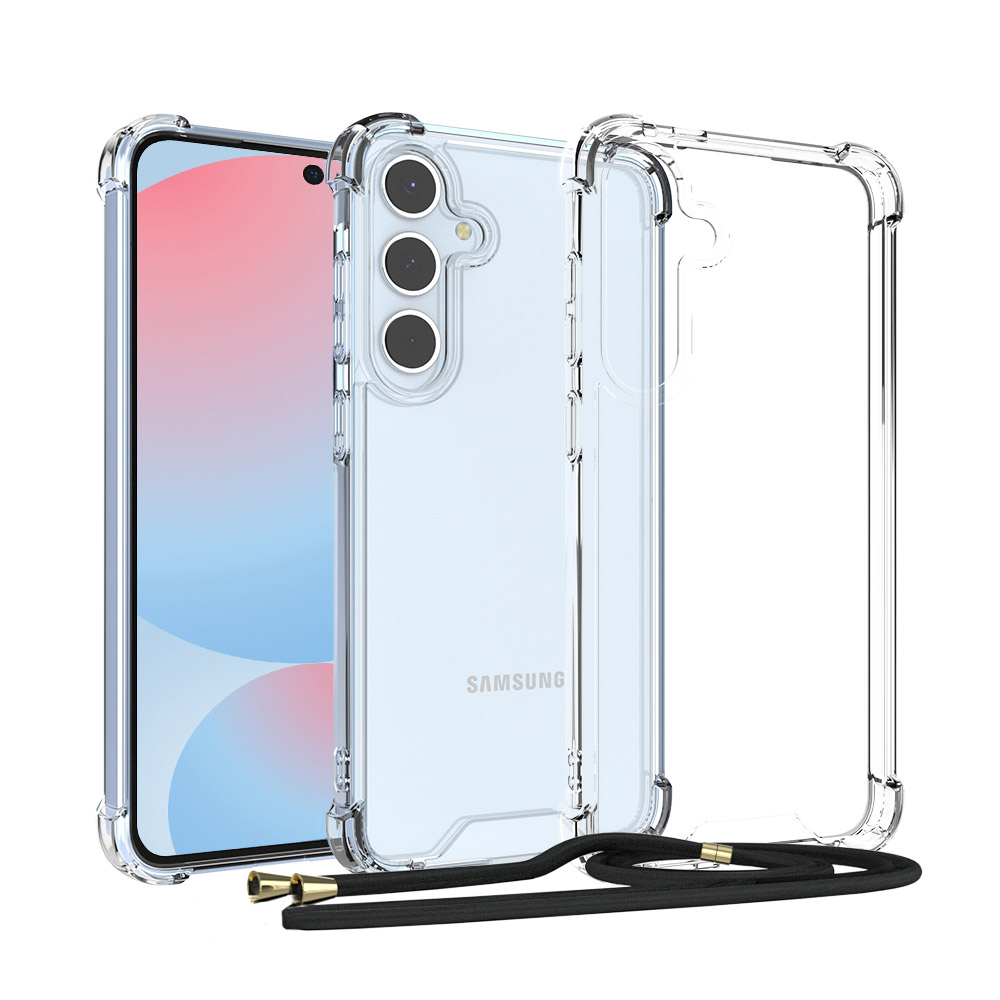 에어 범퍼 스트랩 목걸이 케이스 투명, 갤럭시S24 FE