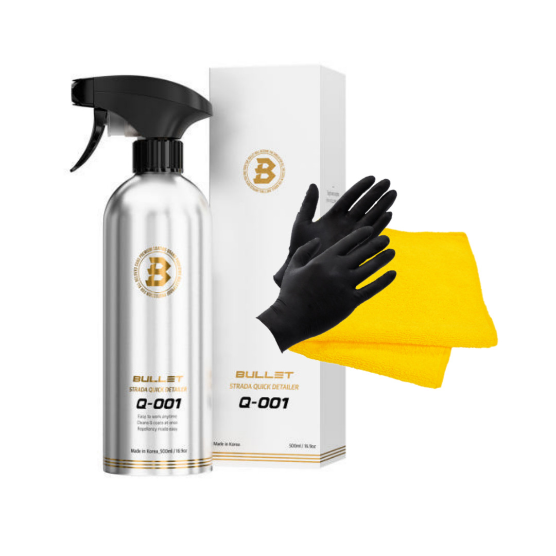 더클래스 불렛 Q001 스트라다 퀵디테일러 500ml 물왁스 + 타월 장갑 세트 - 상품 이미지