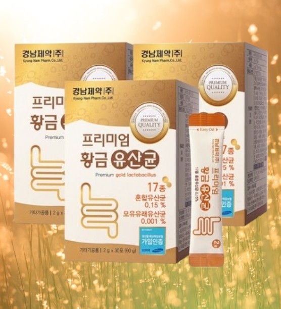 경남제약 황금유산균 프리미엄 프락토올리고당 불가리쿠스 헬베티쿠스 비피더스균 - 상품 이미지