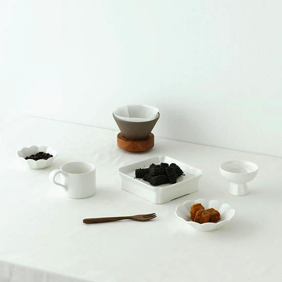 에라토 모이 정사각 굽접시 빙수볼 찬기 다과 4P세트 화이트 식기세트