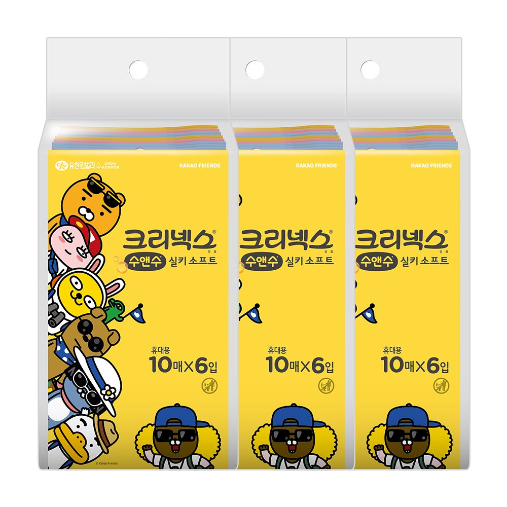 크리넥스 수앤수 카카오 10매 6입X3팩(총18개) - 상품 이미지