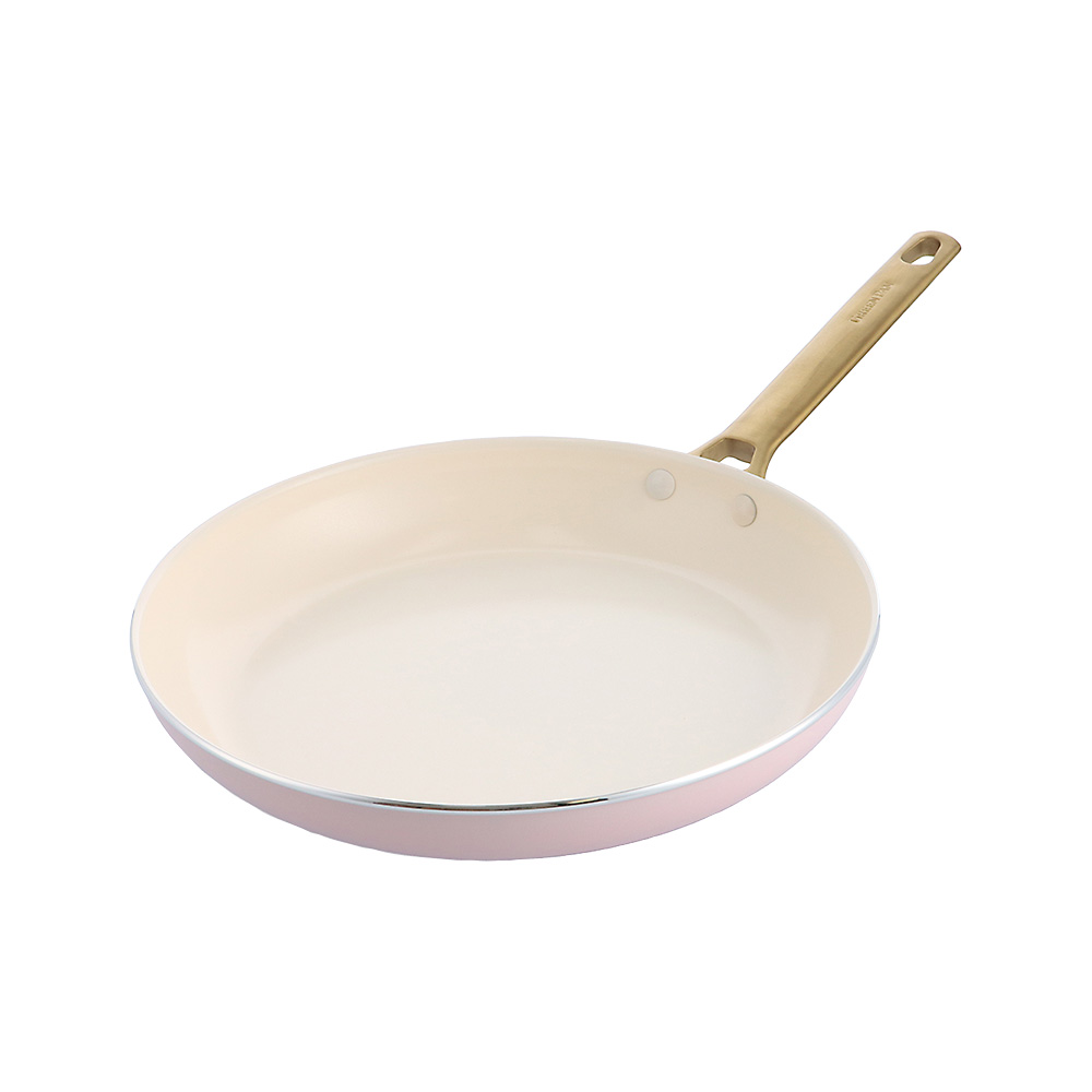 그린팬 파도바 세라믹 논스틱 코팅 인덕션 골드 스텐 핸들 명절 프라이팬 28cm, 블러쉬핑크