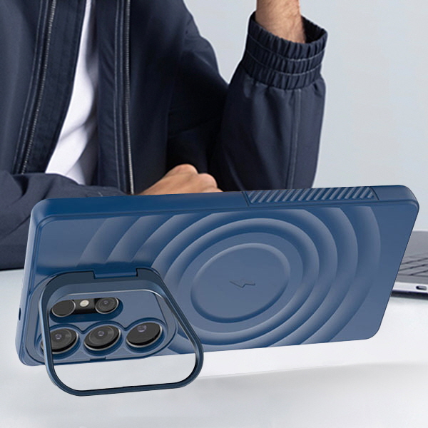 갤럭시S25 울트라 맥세이프 웨이브 패턴 매트 거치대 젤리 핸드폰 케이스 - 상세 이미지 3