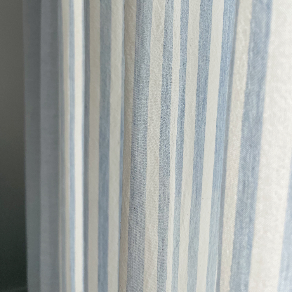 바이아미 멜란 스트라이프 블루 아이방 맞춤제작 거실커튼