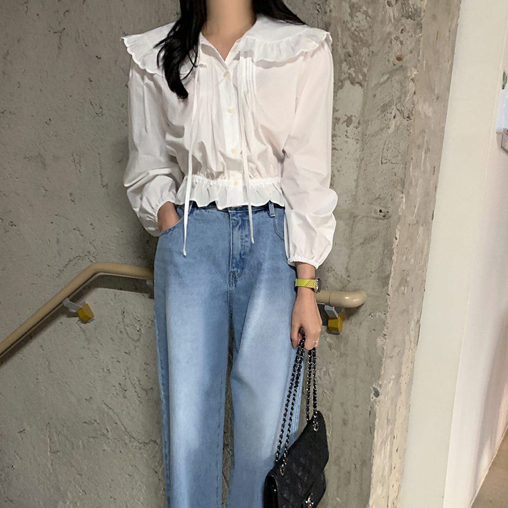 르왈 프릴카라 핀턱 블라우스 - 상세 이미지 4
