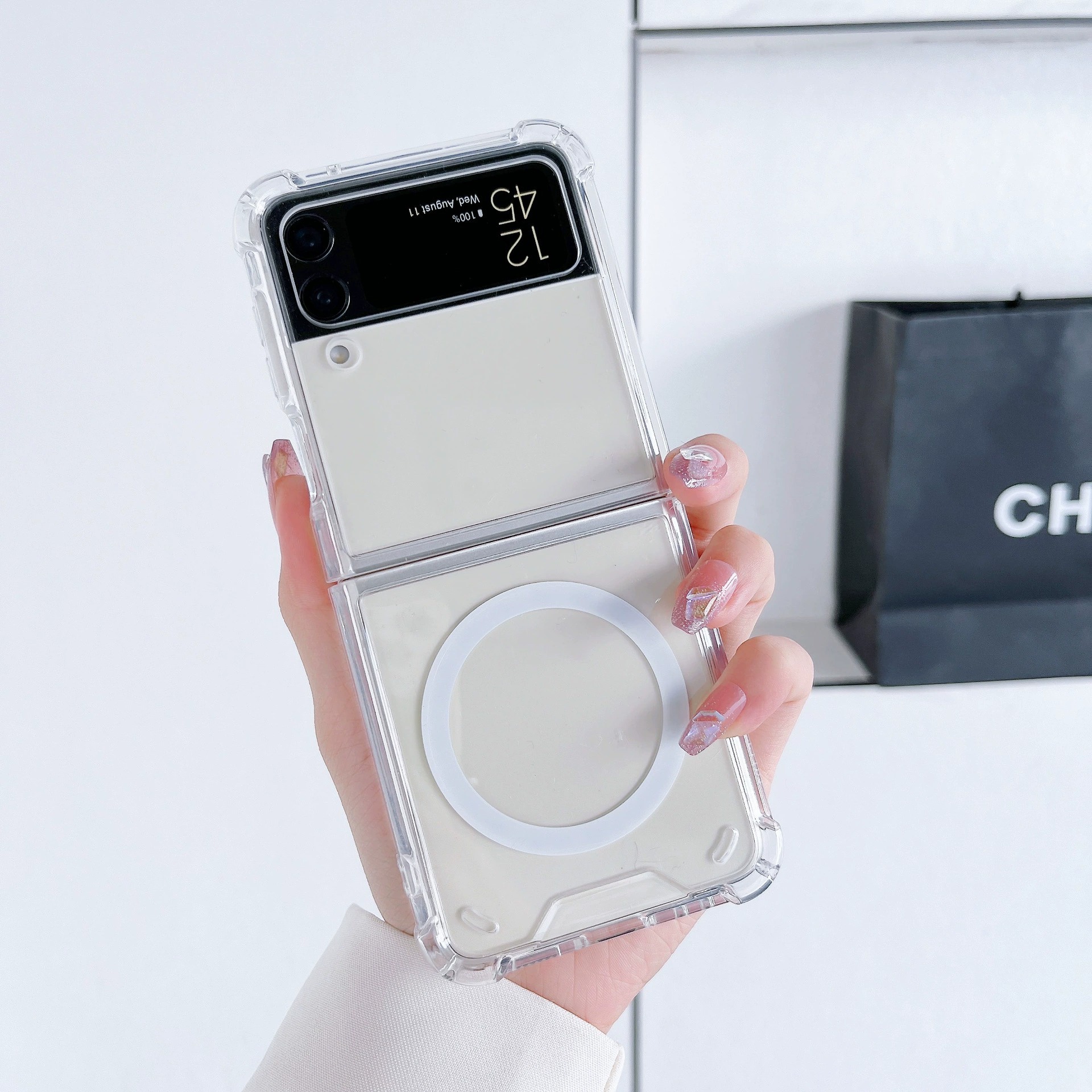 갤럭시 맥세이프 범퍼케이스 투명, 갤럭시Z 플립4 - 상품 이미지