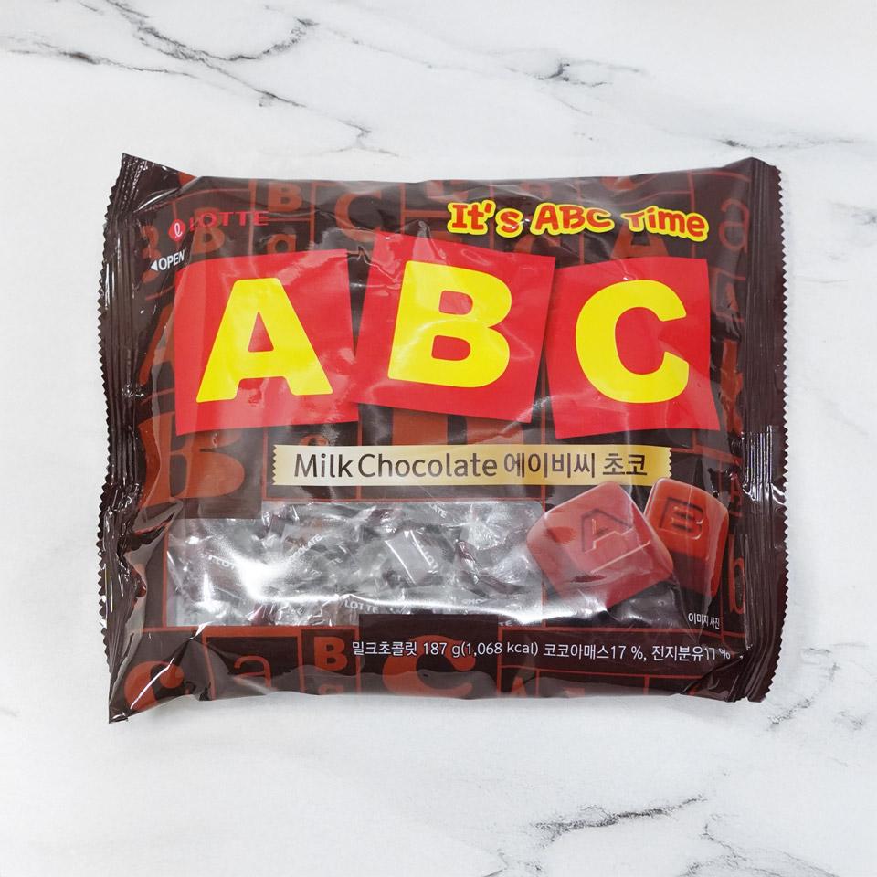 메가마트 롯데웰푸드 ABC 밀크초콜릿 187g - 메인 이미지