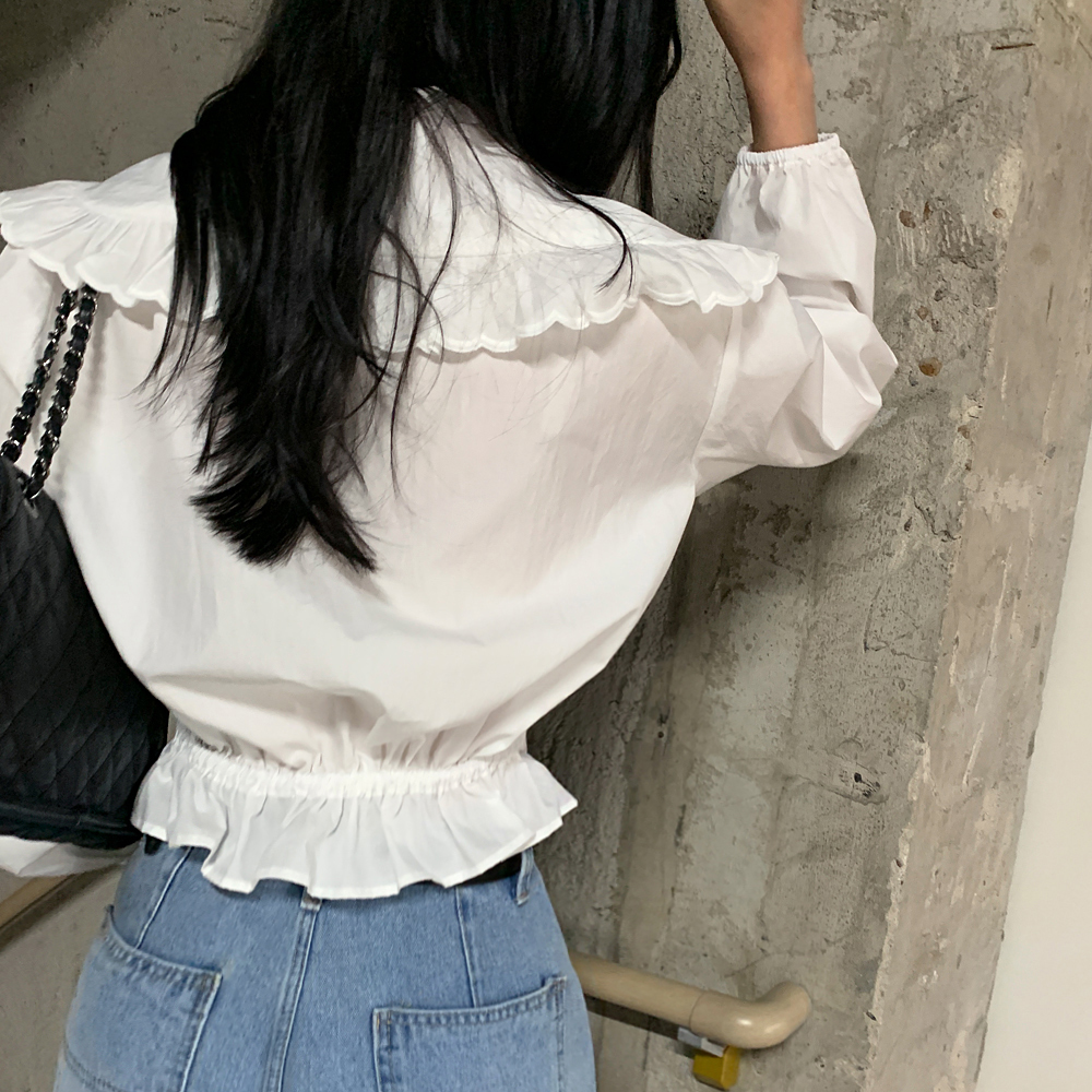 르왈 프릴카라 핀턱 블라우스 - 상세 이미지 2