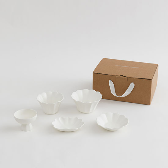 에라토 모이 1인 5P 화이트 도자기 신혼 집들이 그릇선물세트