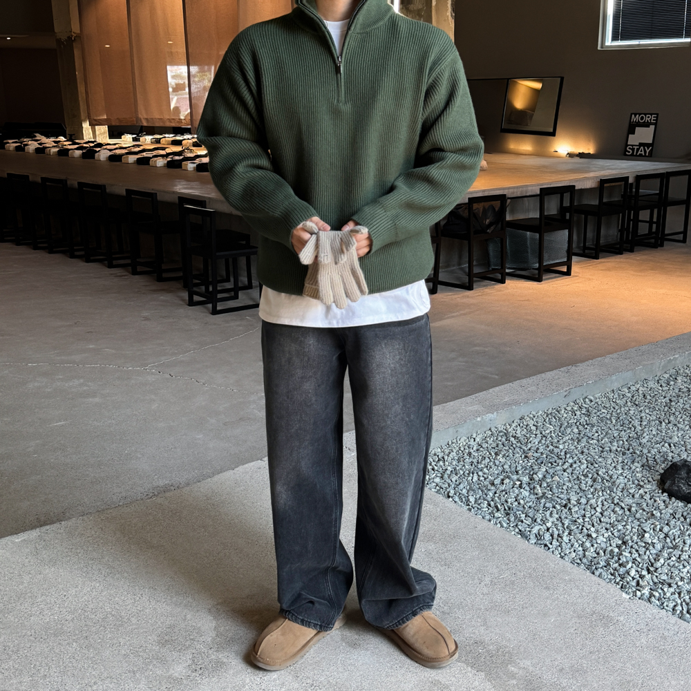 흑청바지 통큰바지 남자와이드청바지 이미지 6