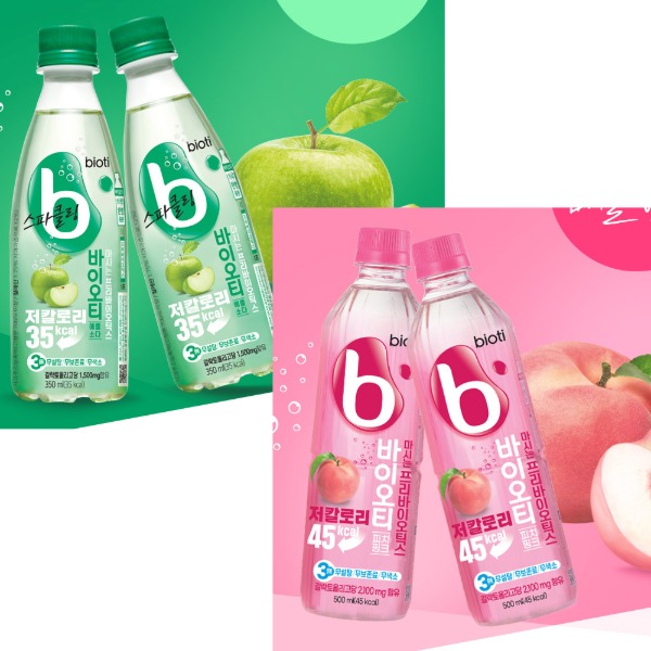 바이오티 마시는프리바이오틱스 350ml 20개 애플소다 10개  피치핑크 10개 탄산음료 바이오티음료 : 서진프리미엄