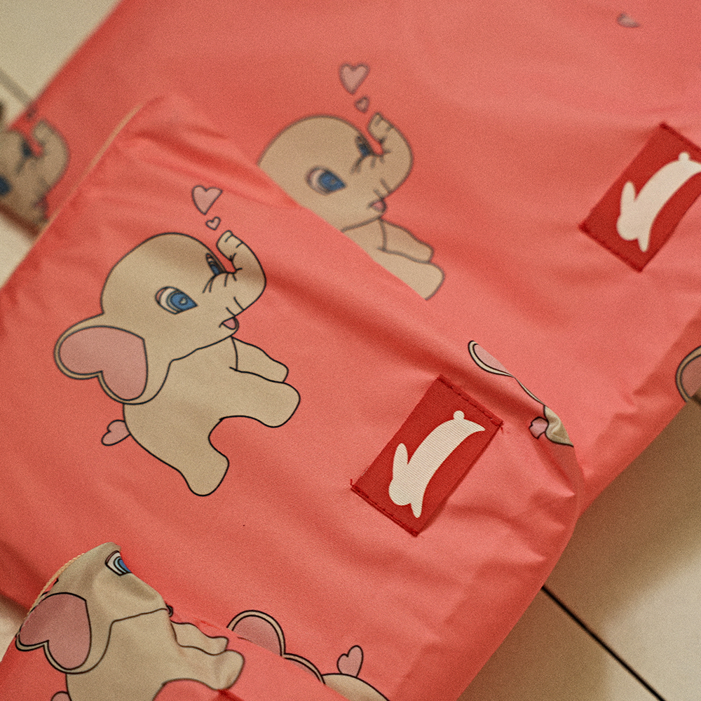 오우아스튜디오 어린이집 방수 파우치 준비물 가방 더비핑크 2종 세트