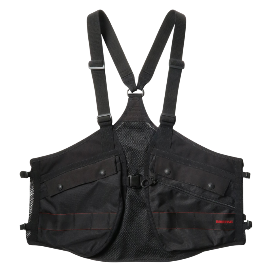 꼼데가르송 옴므 베스트 Polyester Nylon Oxford X Multi Fabrics Mix Briefing Vests HO-V001-051 - 메인 이미지