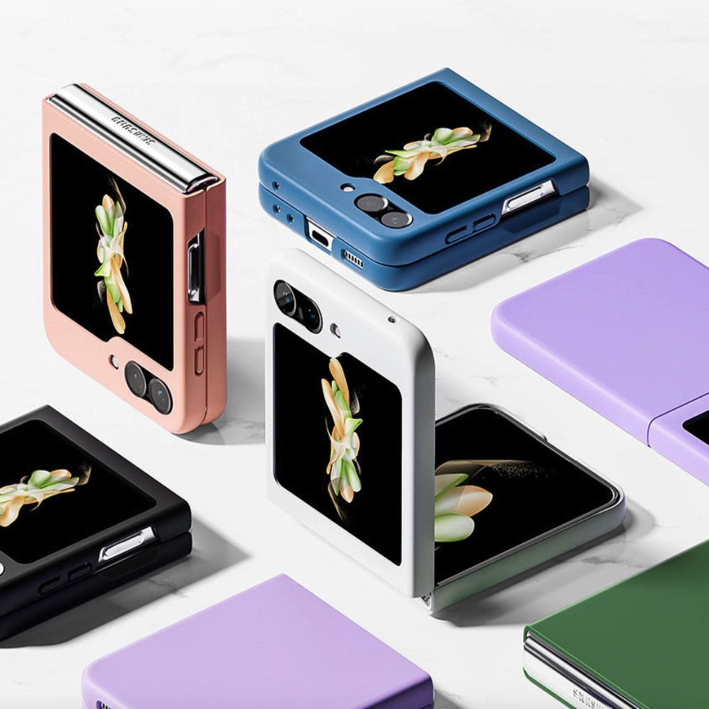 갤럭시 Z플립 슬림 하드 범퍼 핸드폰 케이스 화이트, 갤럭시Z 플립5 - 상품 이미지