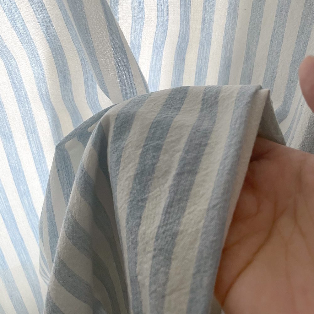 바이아미 멜란 스트라이프 블루 아이방 맞춤제작 거실커튼