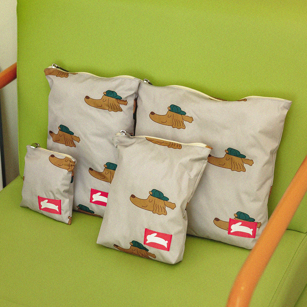 오우아스튜디오 어린이집 방수 파우치 준비물 가방 젤리앤캔디그린 4종 세트