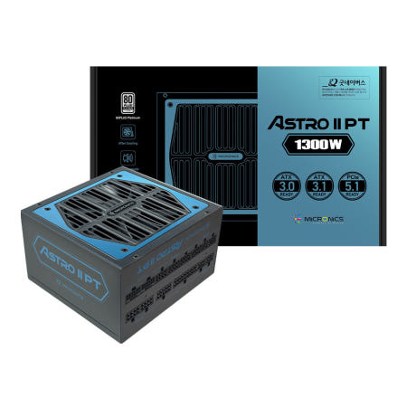 마이크로닉스 ASTRO II PT 1300W 80PLUS PLATINUM 풀모듈러 ATX3.1 (PCIE5.1) (블랙) 파워