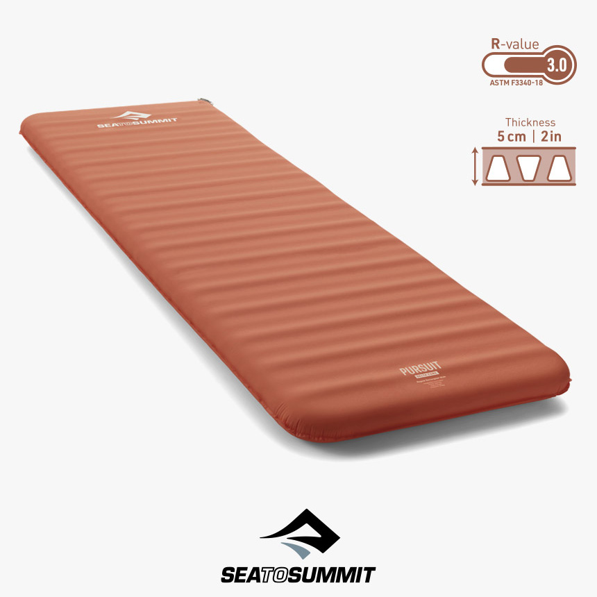 씨투써밋 퍼수트 와이드 사각 자충 에어 매트 LG, 5cm, 선셋오렌지