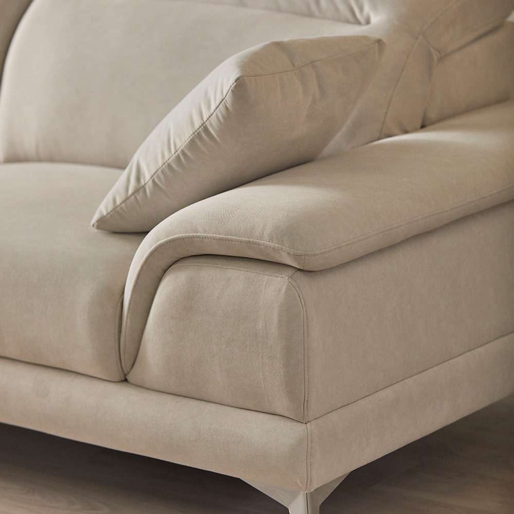 [특판행사] 아크 루카스 패브릭 소파 이지클린 갤럭시원단 스툴 스툴미포함, 아이보리, 3인용