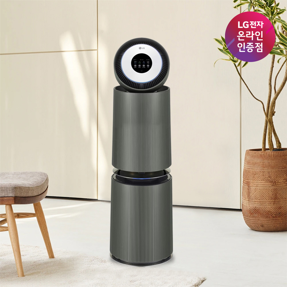 LG 공식판매점 퓨리케어 오브제컬렉션 AI 360도 공기청정기 AS355NGNA 네이처그린 (IUV살균/강력탈취)