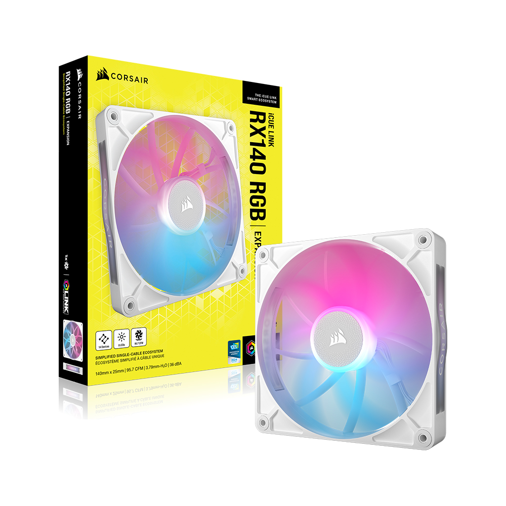 커세어 iCUE LINK RX140 RGB Expansion Fan 화이트, 1팩