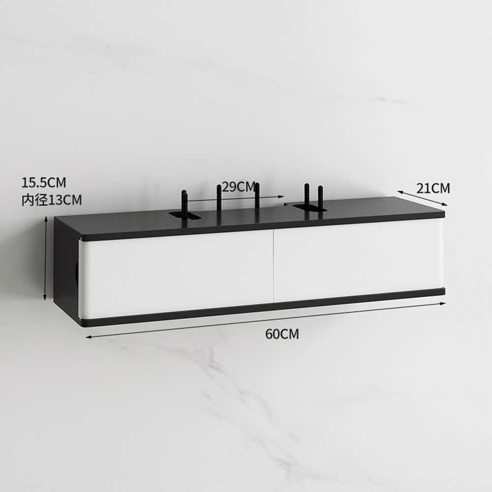 셋톱박스 정리함 공유기 와이파이 수납함 벽걸이형 보관 1. 흰색 흰회색 문 60cm : 엔케이몰4