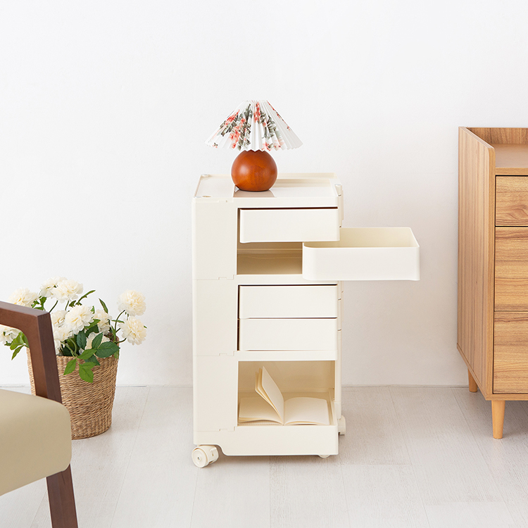 빙그리 회전서랍 트롤리 4단 크림 3962.9993